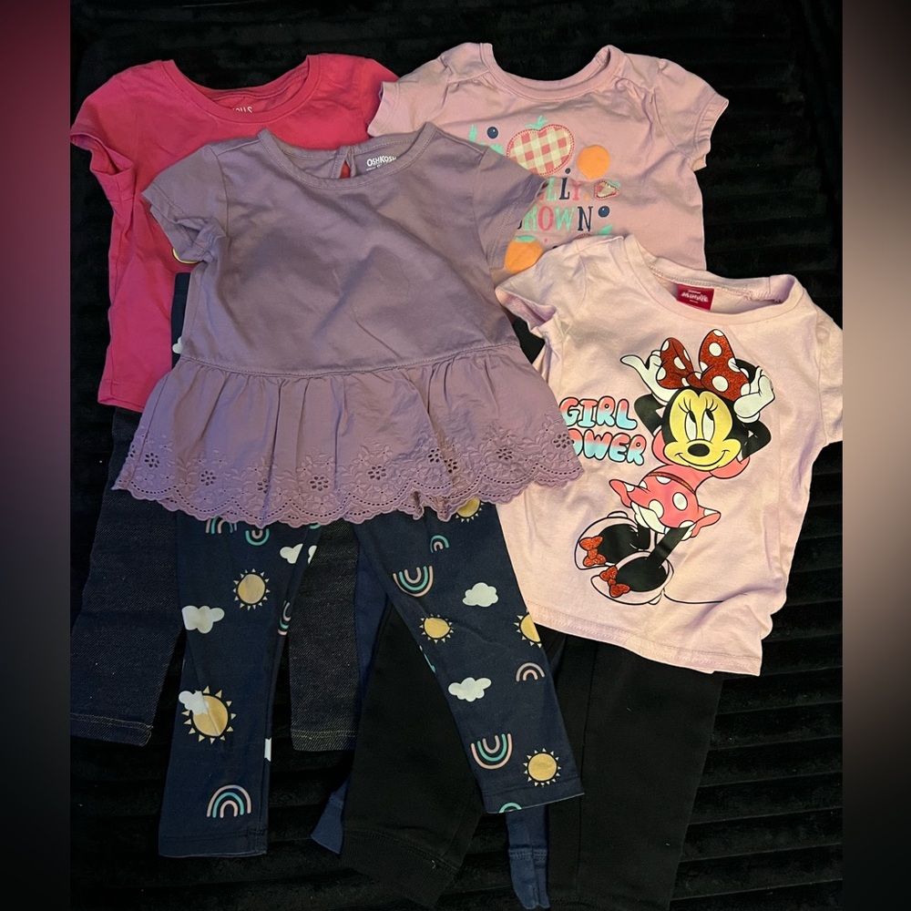 Girls' Colorful Short sleeve Leggings sets.